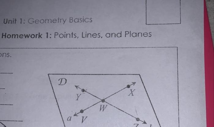 Geometry 1.1 points lines and planes answer key