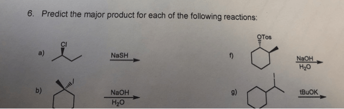 Predict reaction naoh h20 transcribed