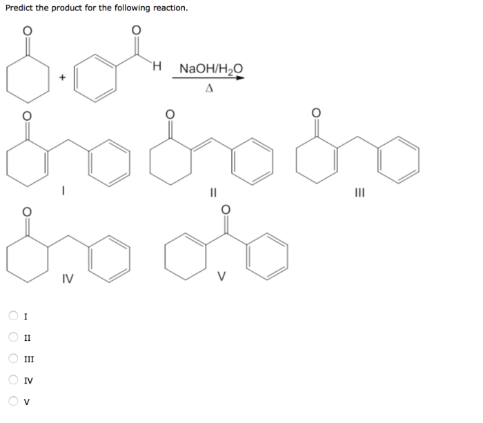 Predict the major product for the following reaction naoh/h2o