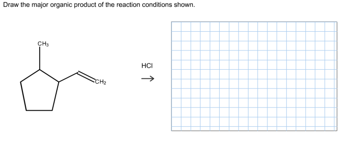 Draw the major organic product of the reaction conditions shown